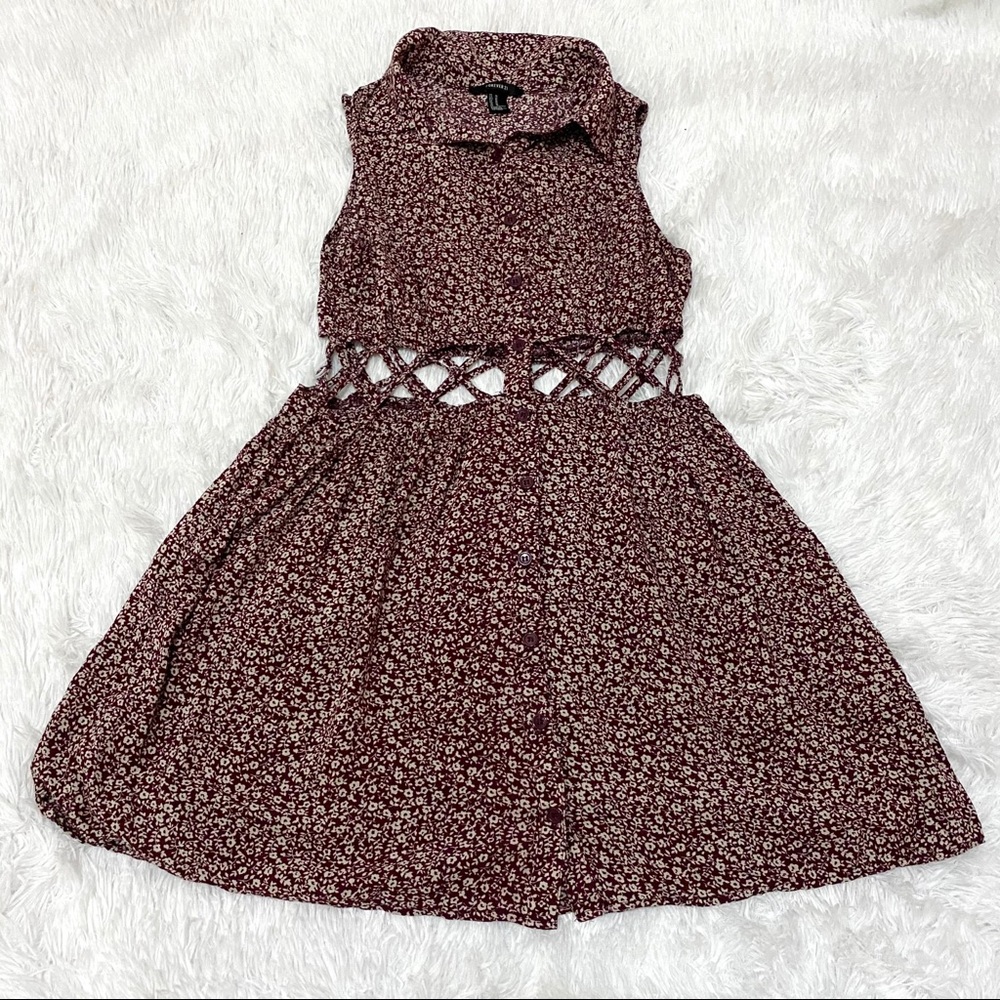 Forever 21 Floral Cut Out Dress